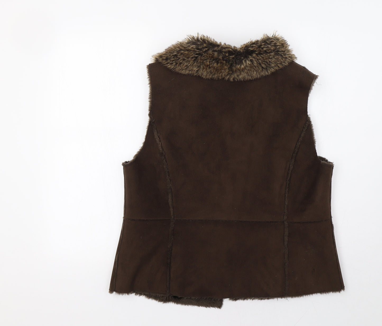 M&Co Womens Brown   Gilet Waistcoat Size 16