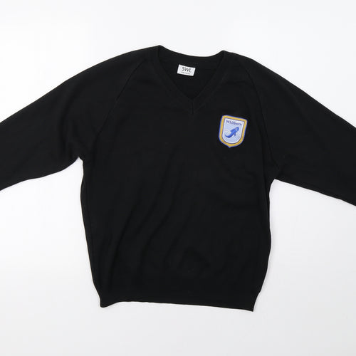SWI Mens Black   Pullover Jumper Size S