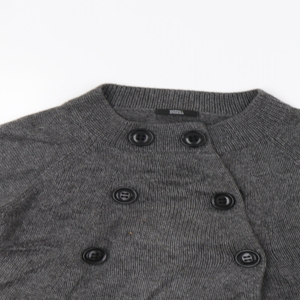 M&S Womens Grey   Cardigan Jumper Size 14
