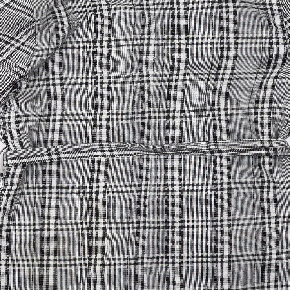 I SAW IT FIRST Womens Grey Check  Jacket Blazer Size 8