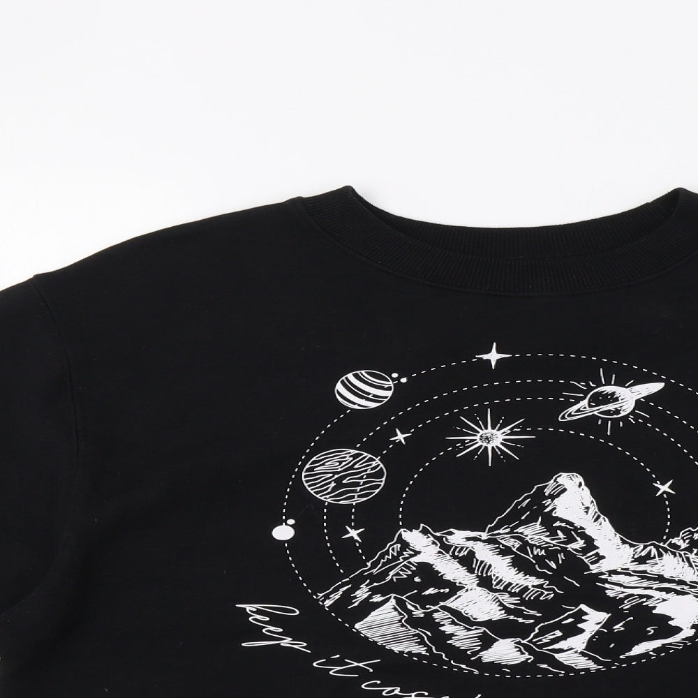 George Womens Black   Pullover Sweatshirt Size 10  - Planets