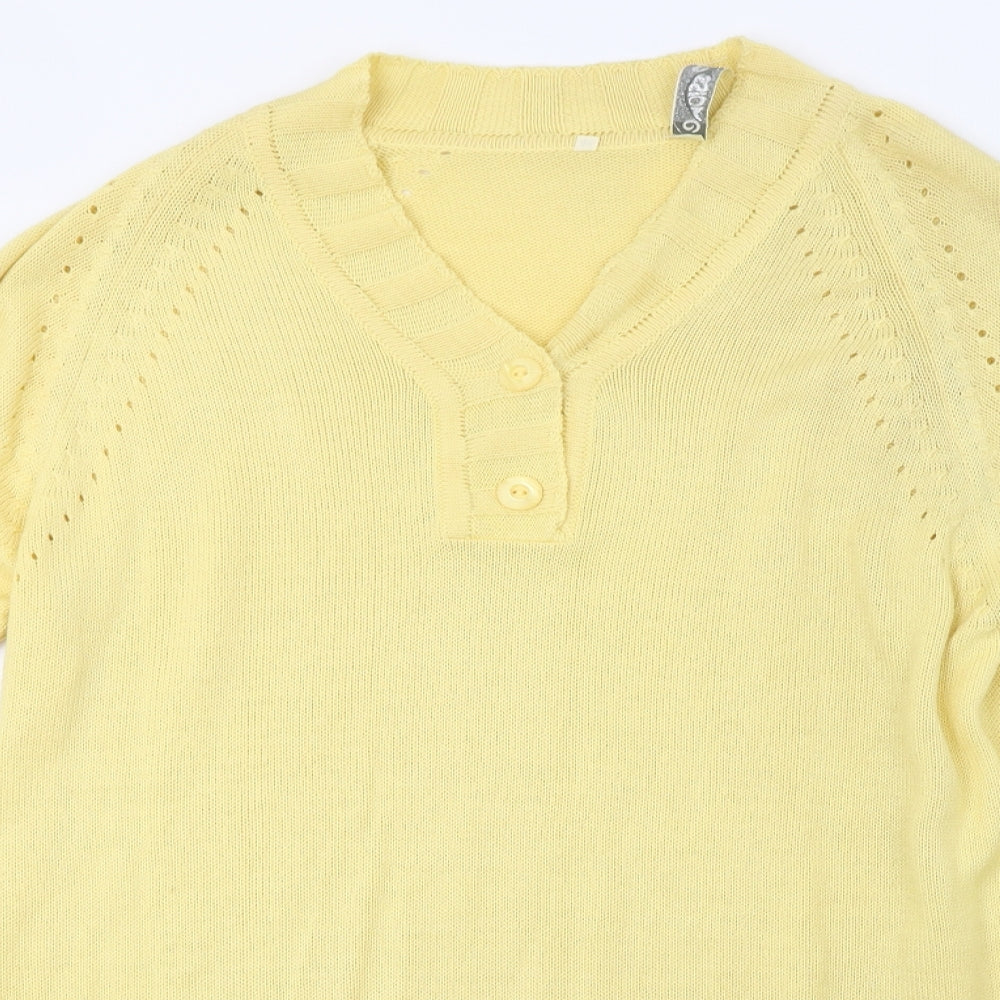 Passione Womens Yellow   Tunic Jumper Size 16