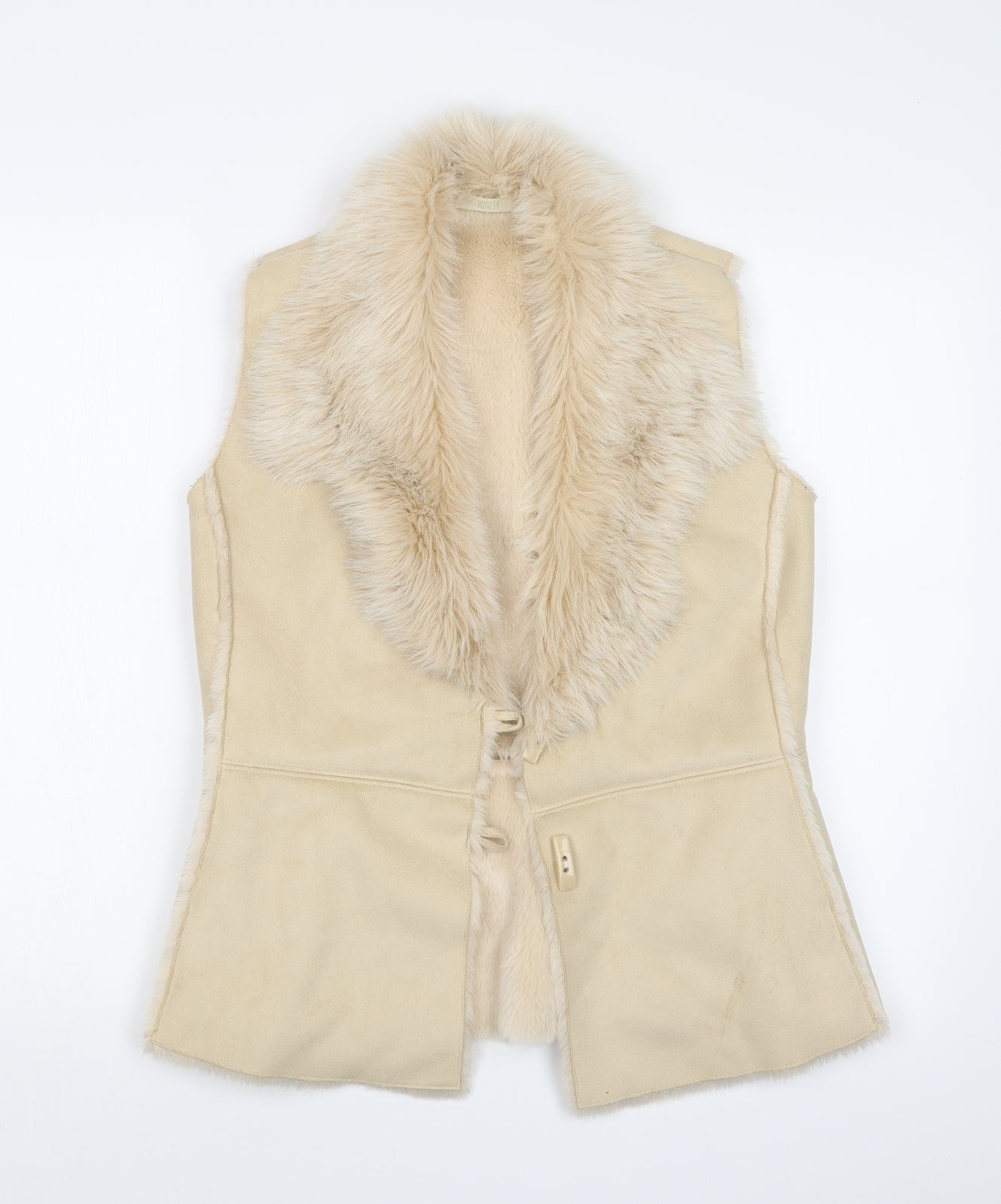 M&S Womens Beige   Gilet Jacket Size 8