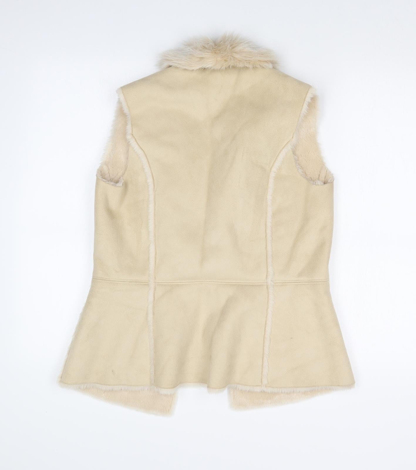 M&S Womens Beige   Gilet Jacket Size 8