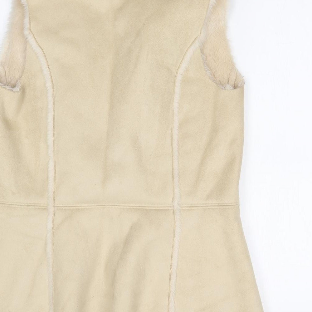 M&S Womens Beige   Gilet Jacket Size 8