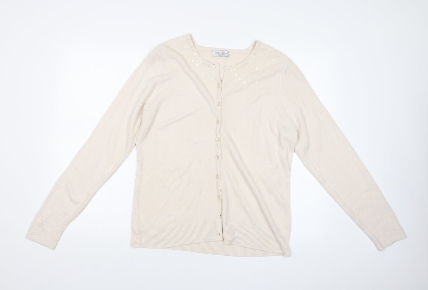 MARIANNA Womens White   Cardigan Jumper Size 22