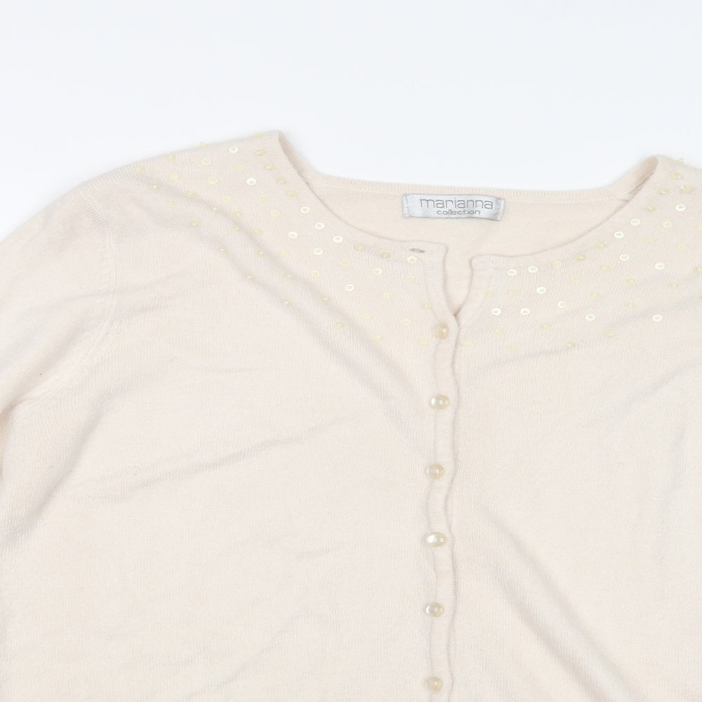 MARIANNA Womens White   Cardigan Jumper Size 22