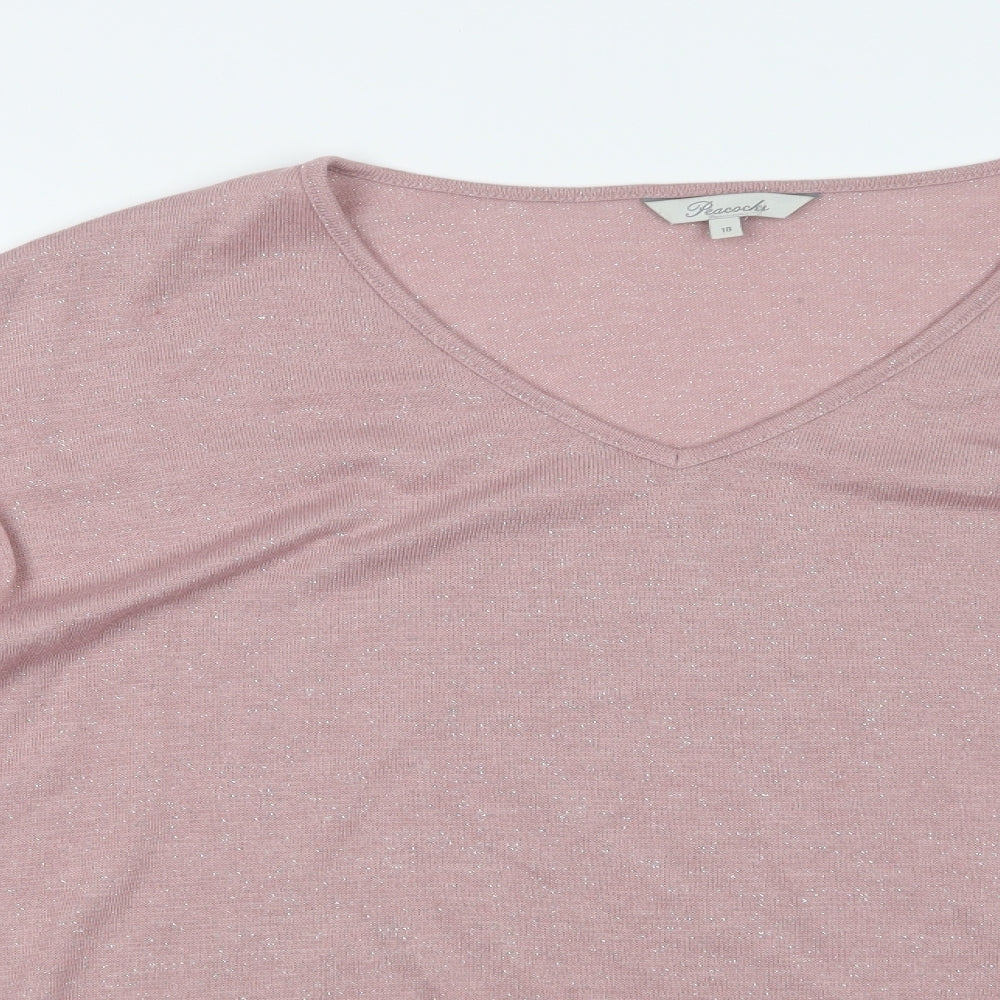 Peacocks Womens Pink   Basic T-Shirt Size 18