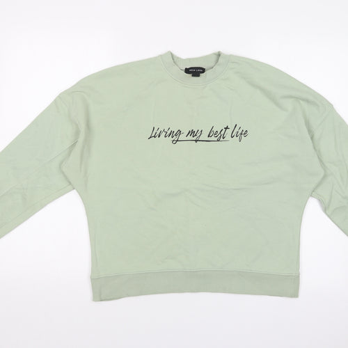 New Look Womens Green   Pullover Sweatshirt Size M