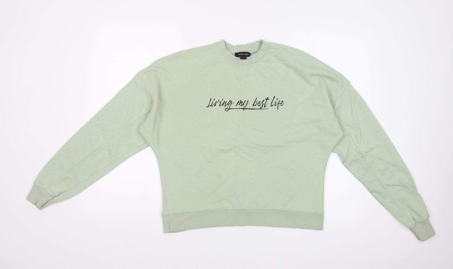 New Look Womens Green   Pullover Sweatshirt Size M