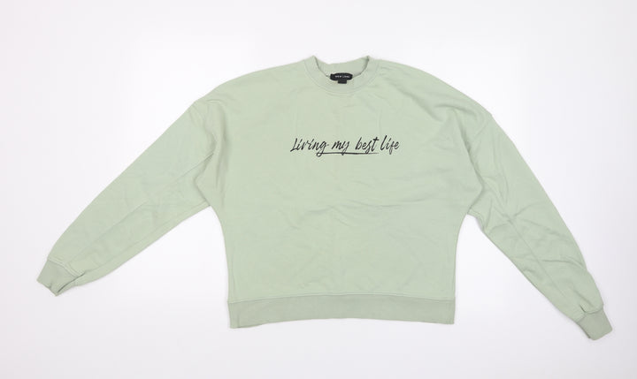 New Look Womens Green   Pullover Sweatshirt Size M