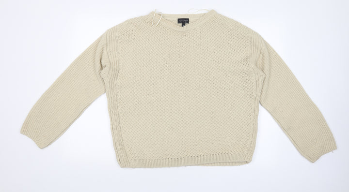 Topshop Womens Beige Geometric  Pullover Jumper Size 14