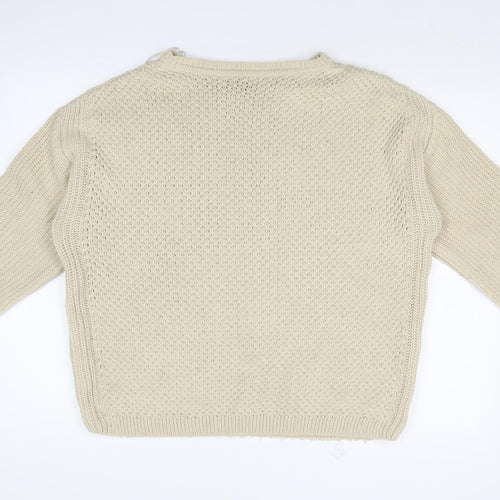 Topshop Womens Beige Geometric  Pullover Jumper Size 14