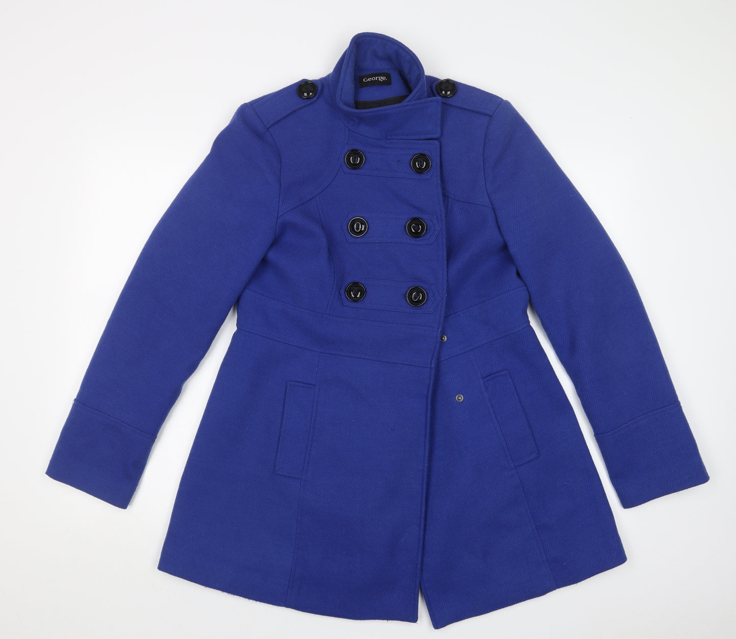 George Womens Blue   Trench Coat Coat Size 10