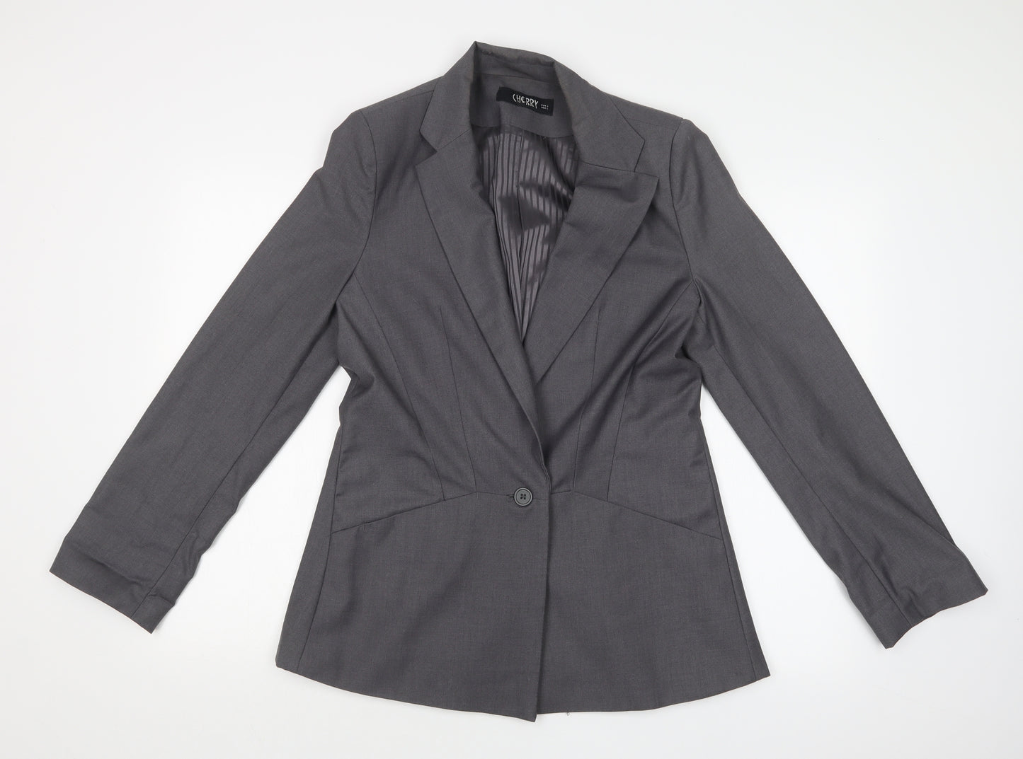 CHERRY Womens Grey   Jacket Suit Jacket Size L