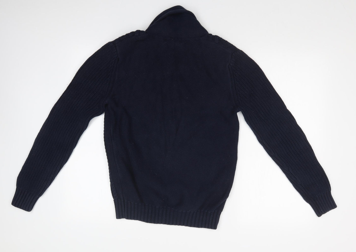 NIGEL HALL Mens Blue Argyle/Diamond  Cardigan Jumper Size S