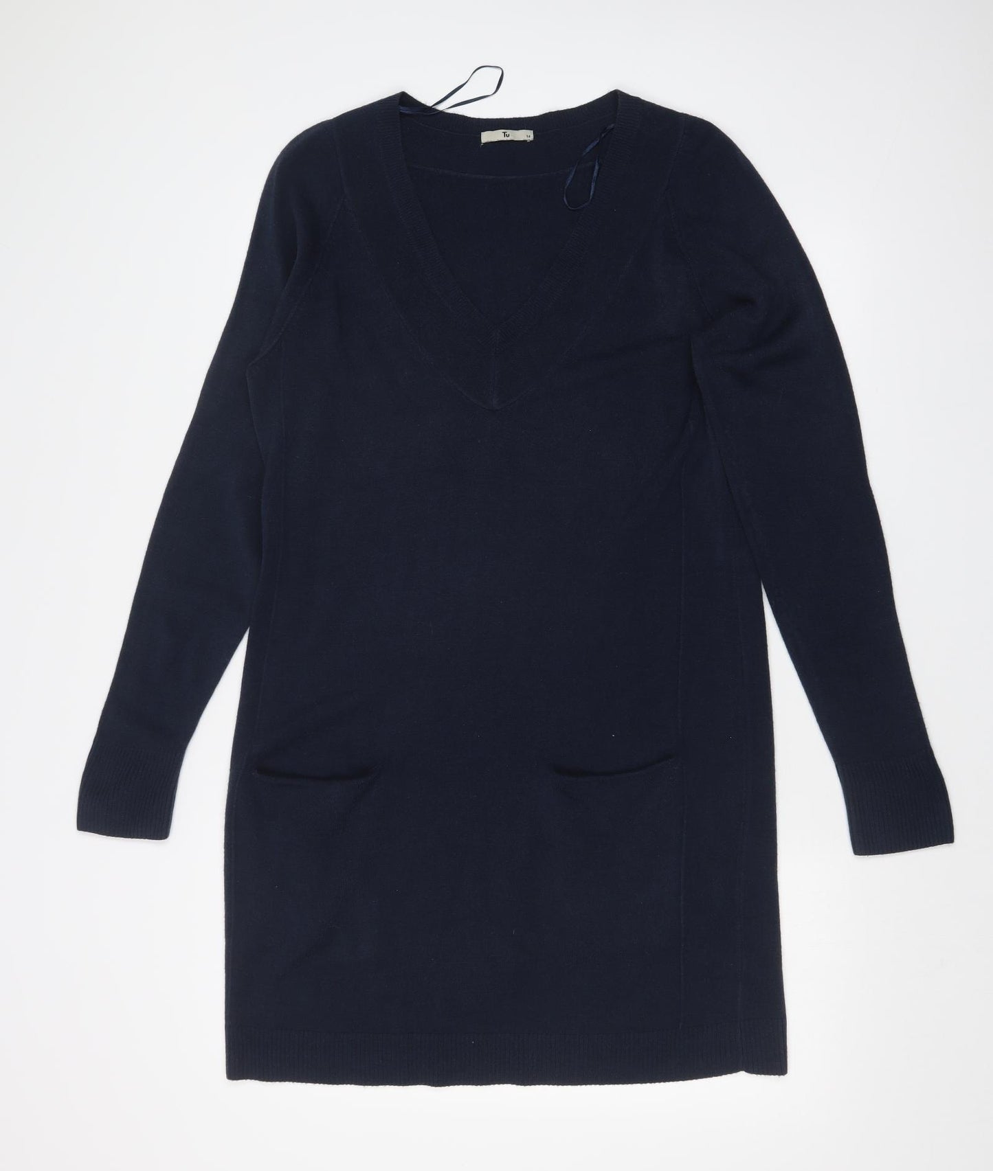 TU Womens Blue   Jumper Dress  Size 14