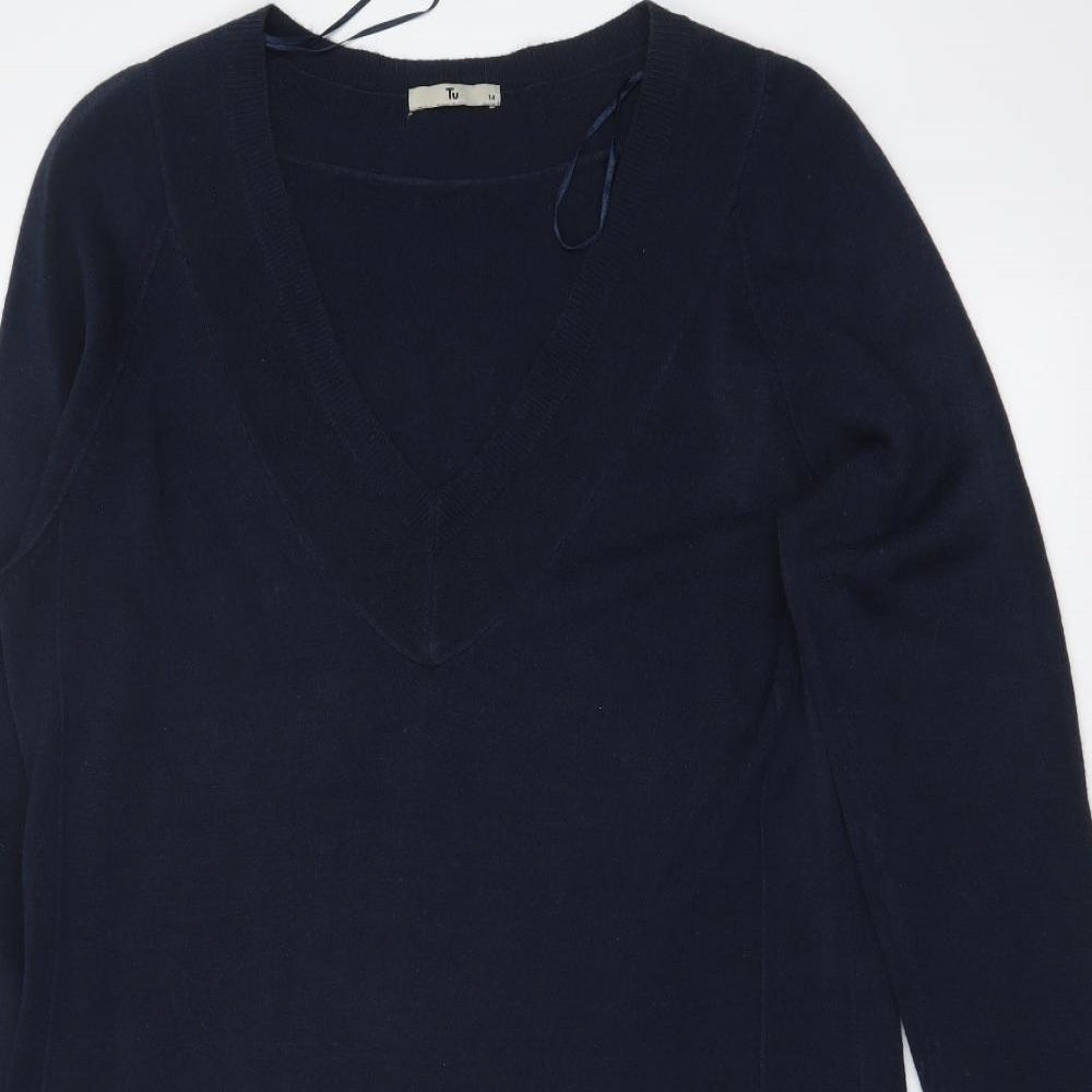 TU Womens Blue   Jumper Dress  Size 14
