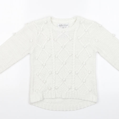 TU Girls White Argyle/Diamond  Pullover Sweatshirt Size 8 Years