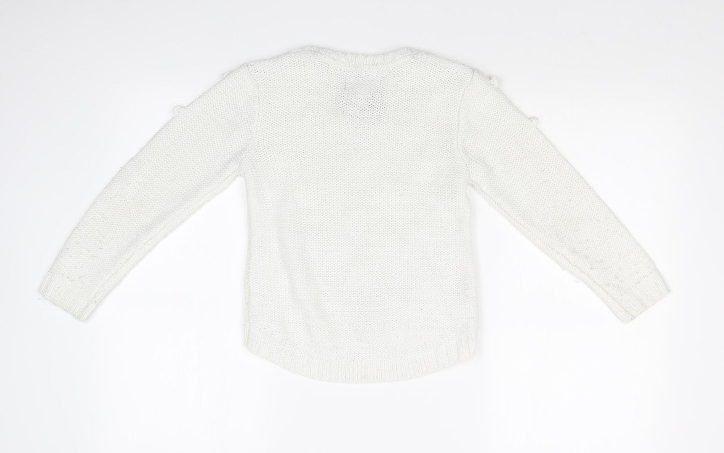 TU Girls White Argyle/Diamond  Pullover Sweatshirt Size 8 Years