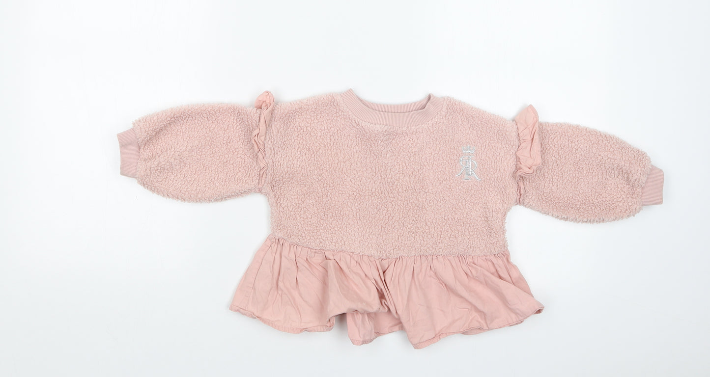 River Island Girls Pink   Pullover Jumper Size 12-18 Months