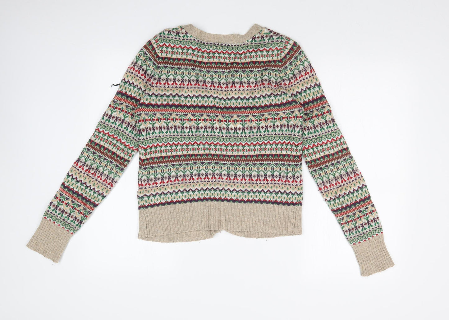 H&M Womens Multicoloured Fair Isle  Cardigan Jumper Size M