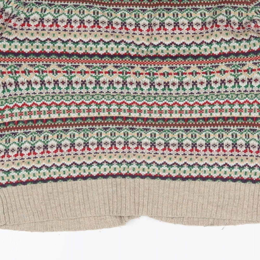 H&M Womens Multicoloured Fair Isle  Cardigan Jumper Size M