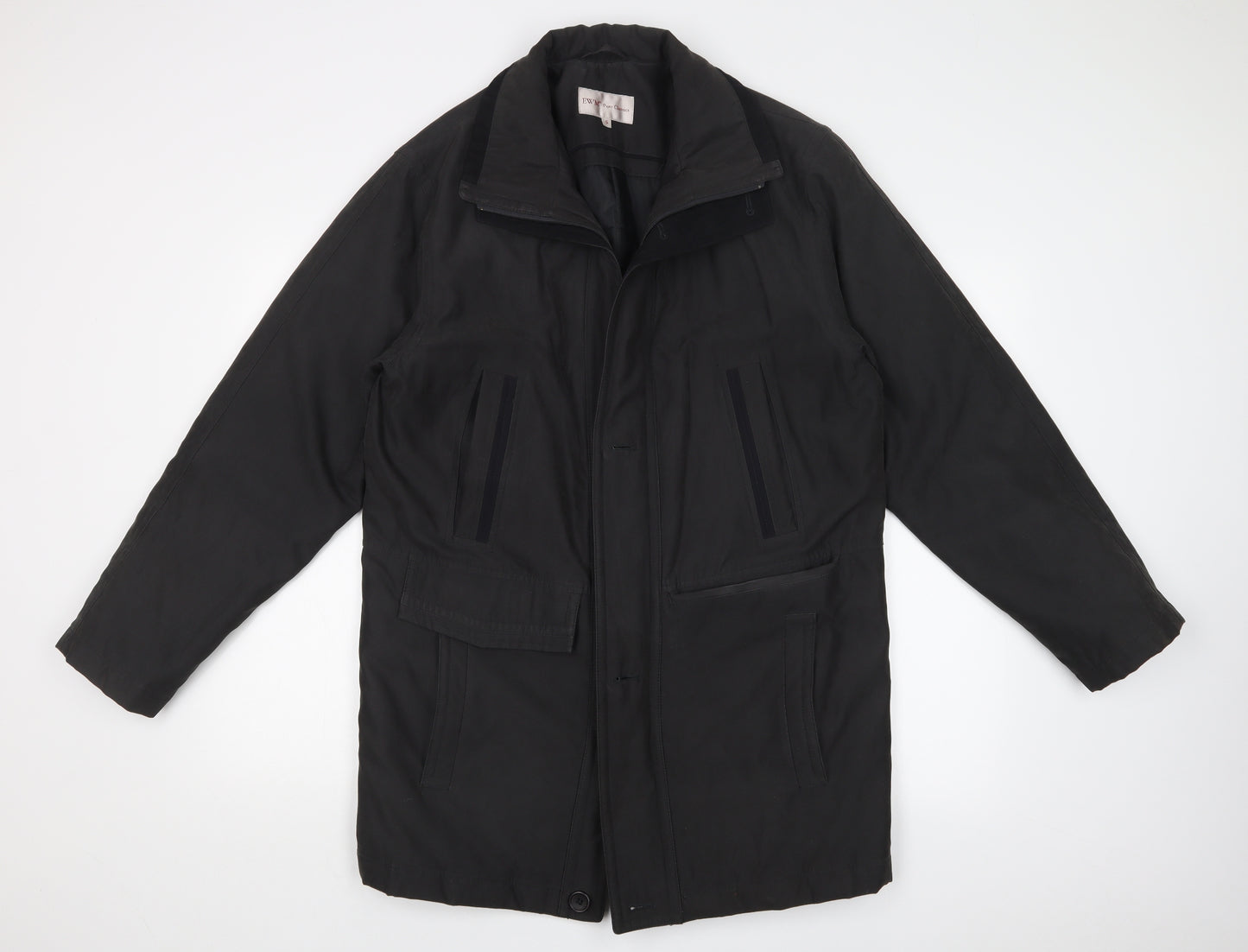 EWM Mens Black   Overcoat Coat Size S