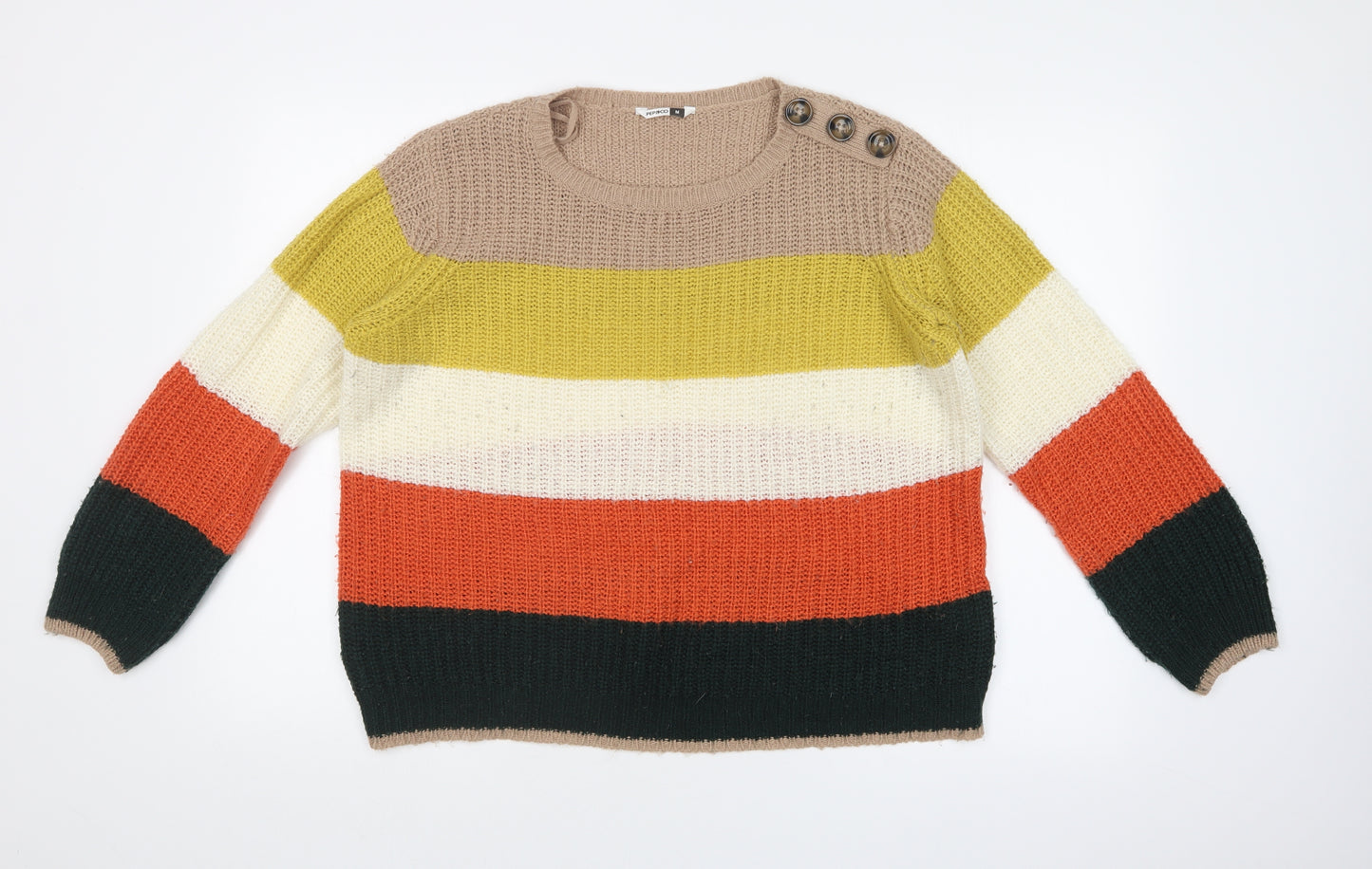 PEP&CO Womens Multicoloured Striped  Pullover Jumper Size M