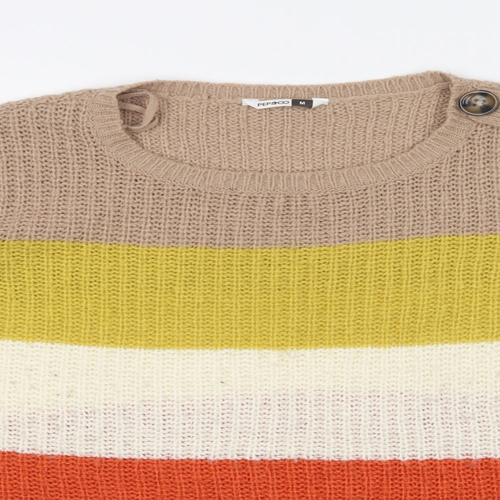PEP&CO Womens Multicoloured Striped  Pullover Jumper Size M