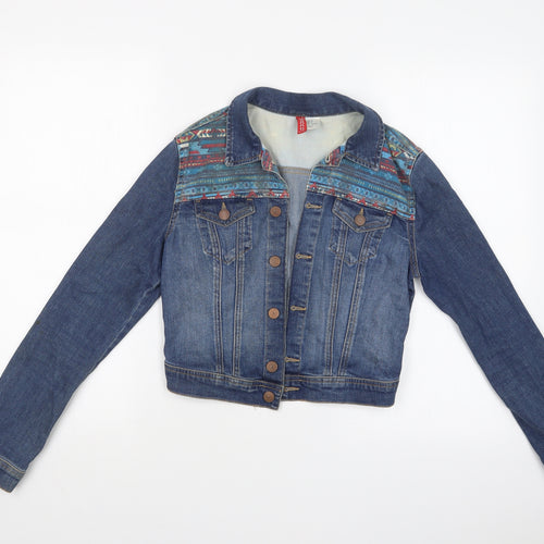 H&M Womens Black Fair Isle  Jacket  Size 8