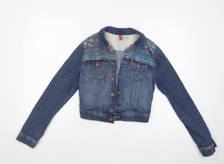 H&M Womens Black Fair Isle  Jacket  Size 8