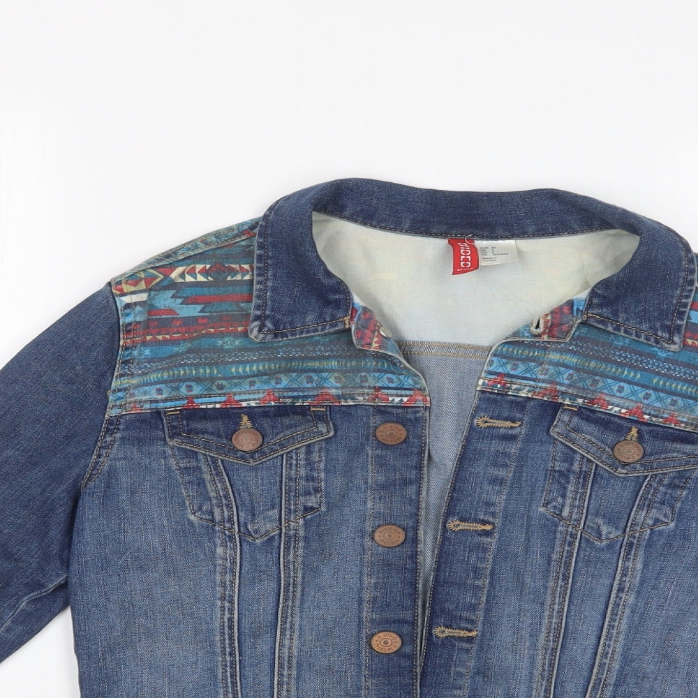 H&M Womens Black Fair Isle  Jacket  Size 8