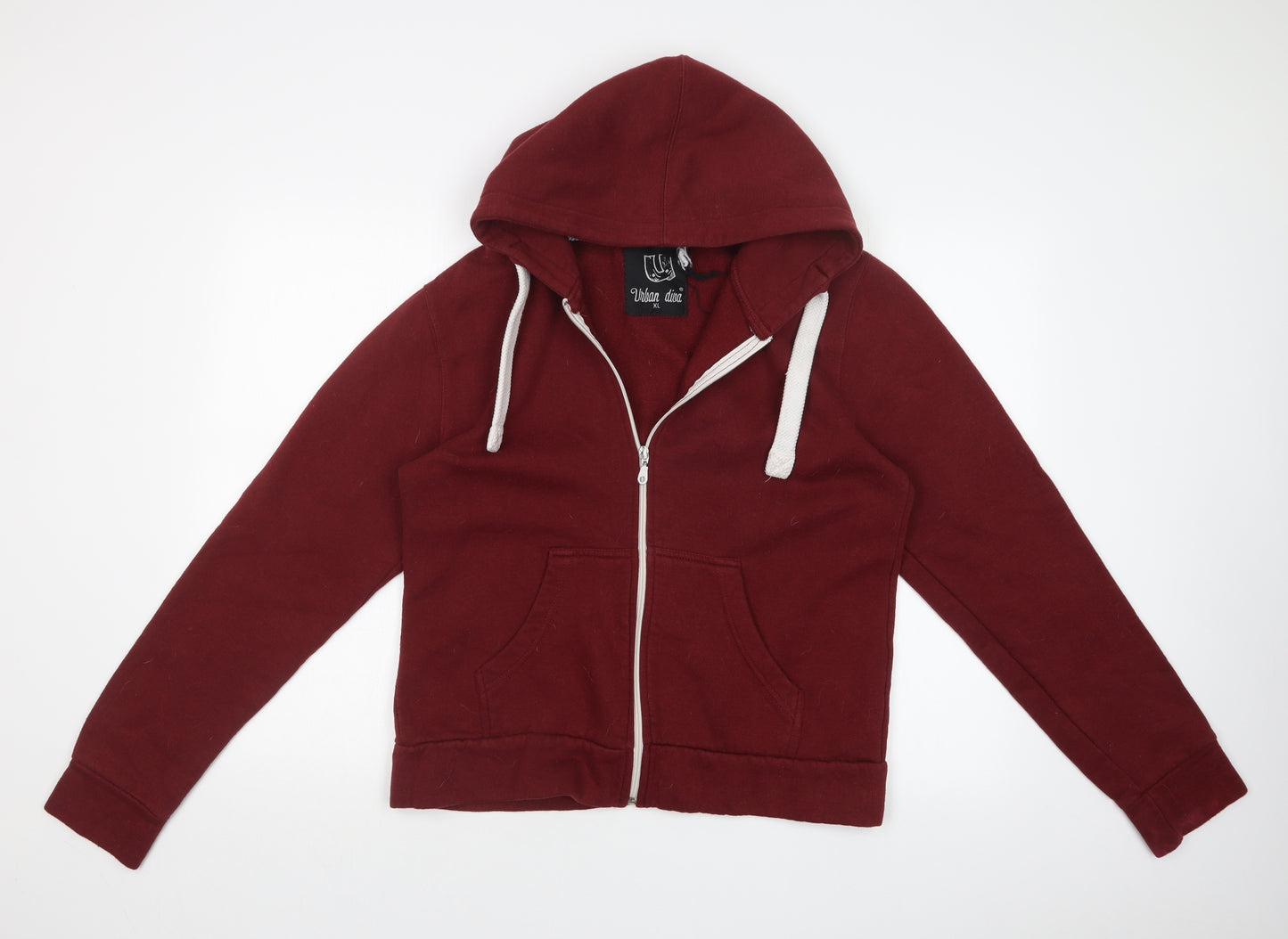 URBAN DIVA Womens Red   Full Zip Hoodie Size XL