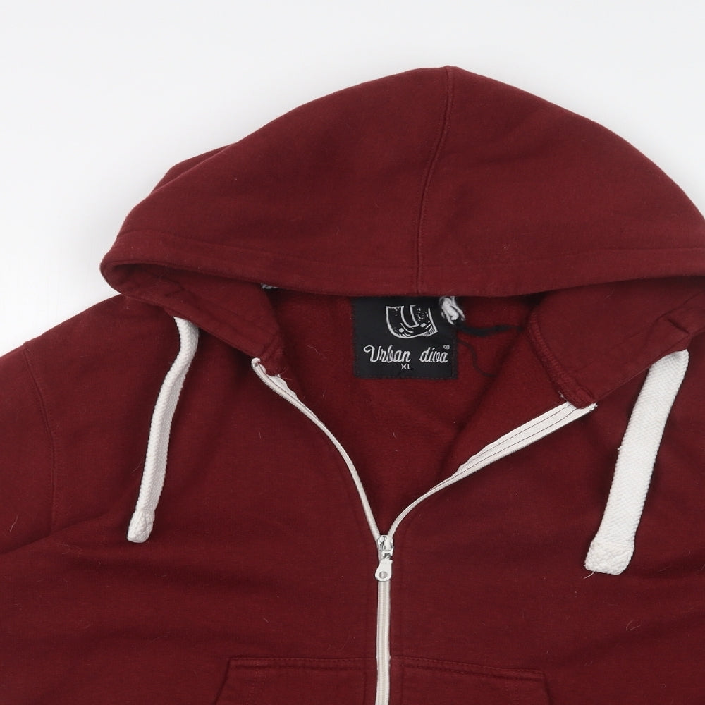 URBAN DIVA Womens Red   Full Zip Hoodie Size XL