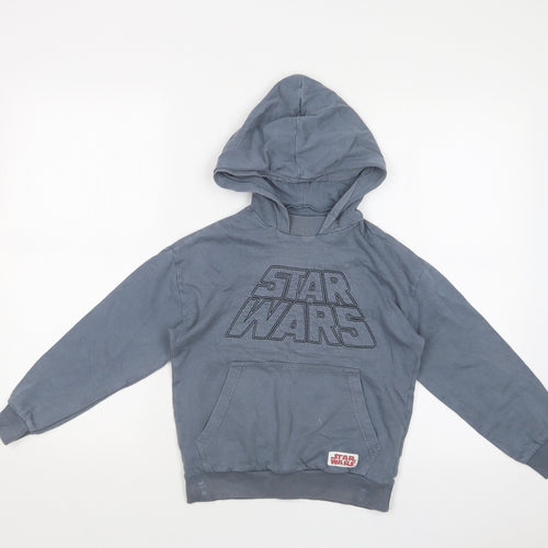 M&S Boys Blue   Pullover Hoodie Size 7-8 Years