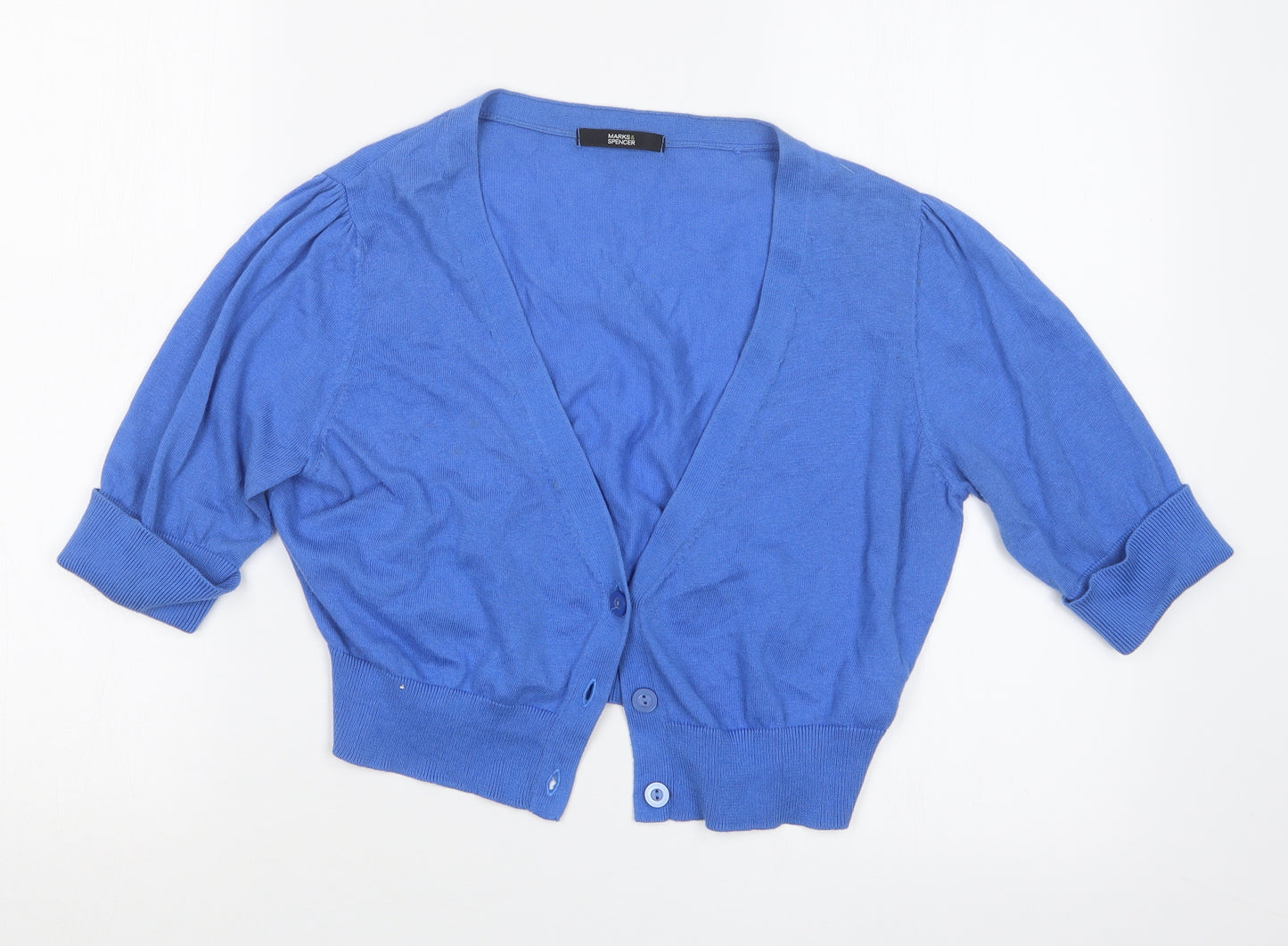 M&S Womens Blue   Cardigan Jumper Size 14