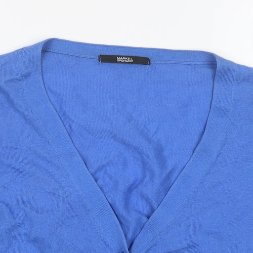 M&S Womens Blue   Cardigan Jumper Size 14