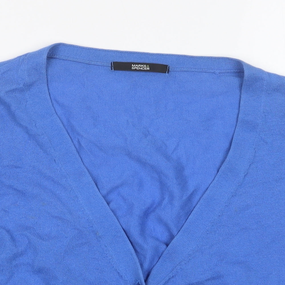 M&S Womens Blue   Cardigan Jumper Size 14
