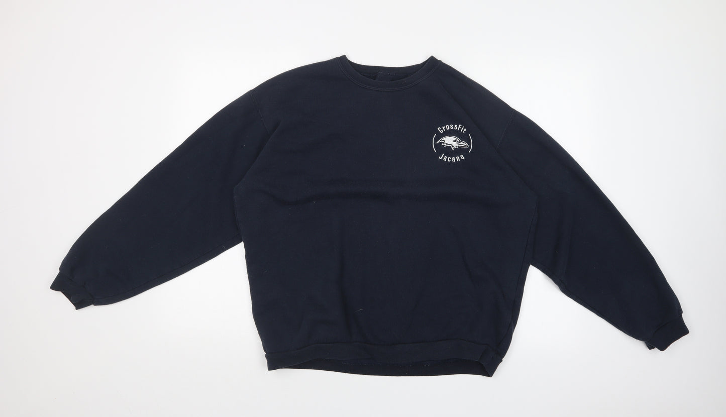 B&C Mens Blue   Pullover Sweatshirt Size XL