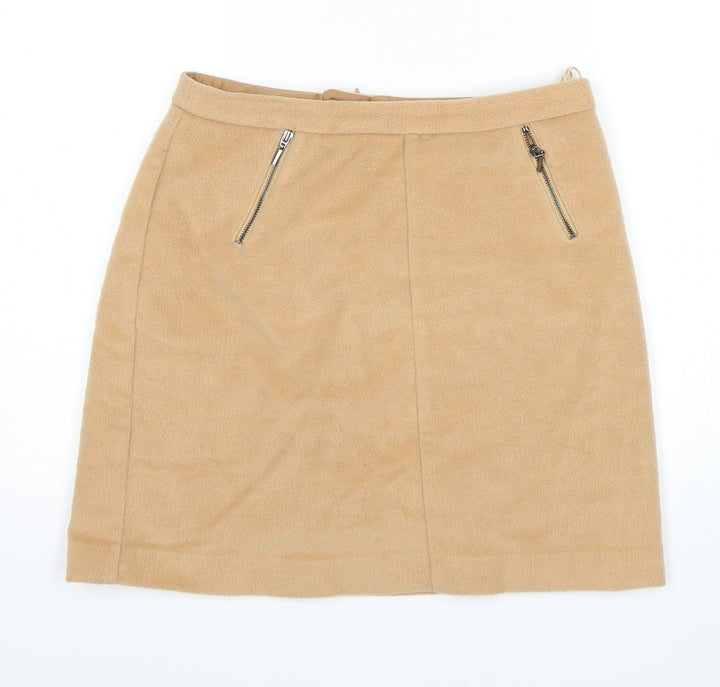 M&S Womens Brown Mini Skirt Size 10