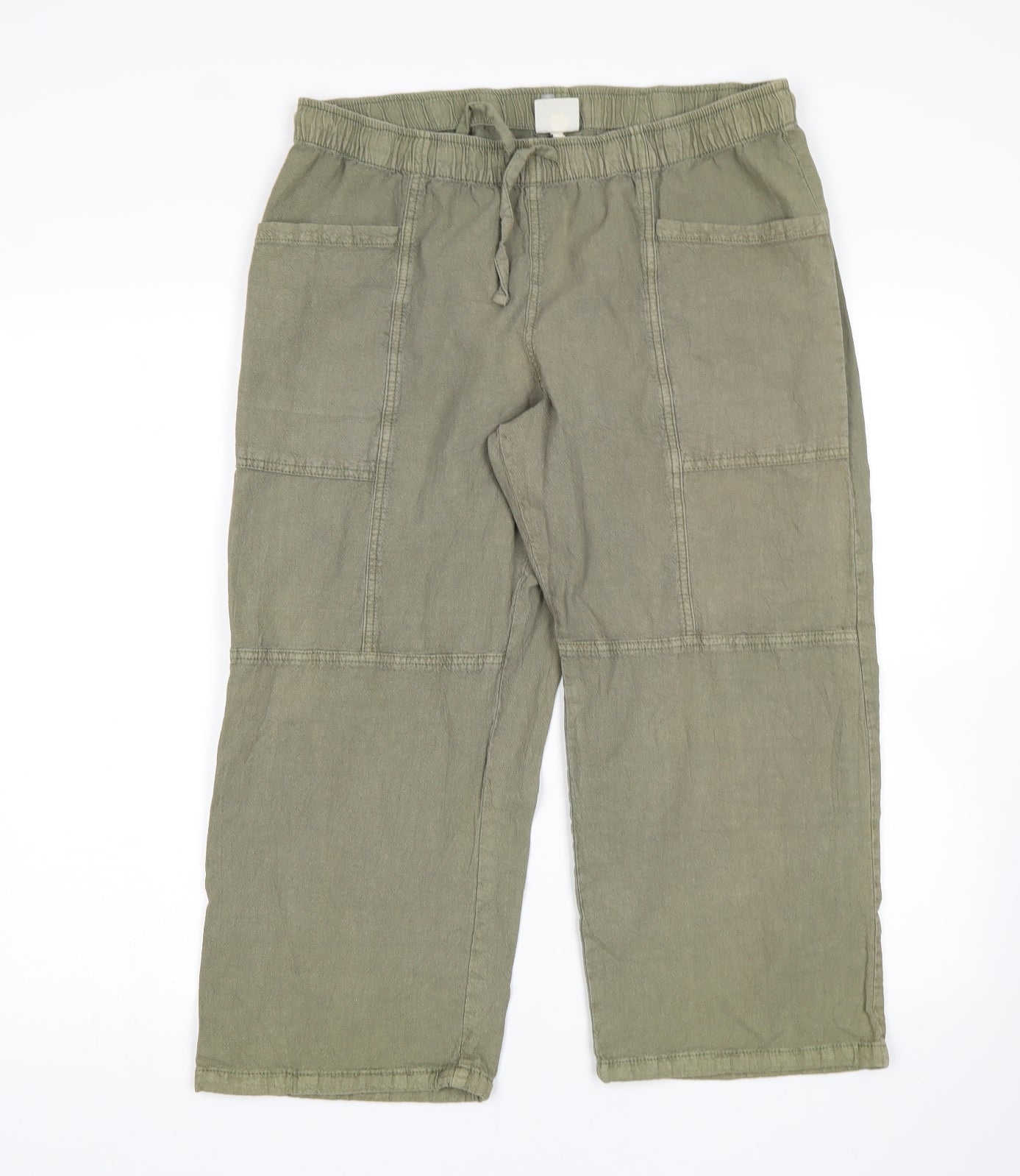 Pep Womens Green   Cropped Trousers Size L L22 in