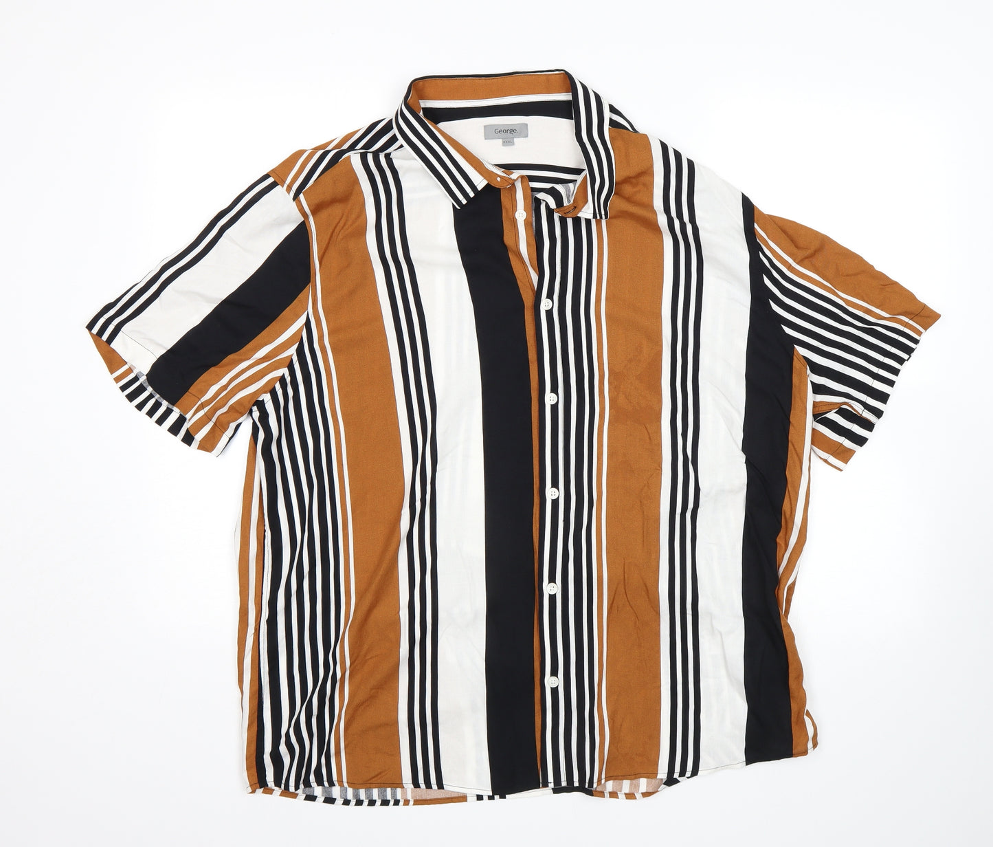 George Mens Multicoloured Striped   Button-Up Size 3XL