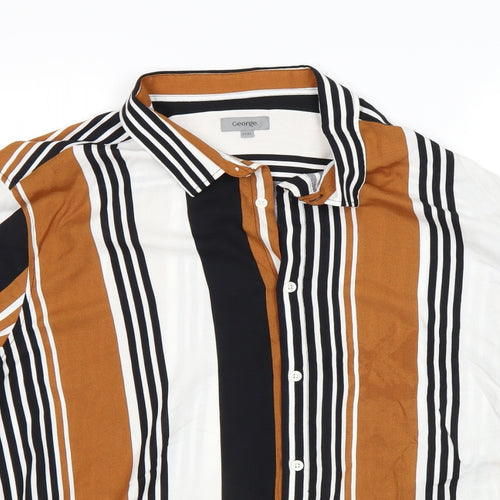 George Mens Multicoloured Striped   Button-Up Size 3XL