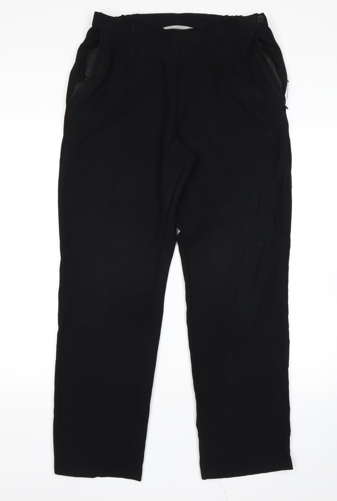 M&S Womens Black   Trousers  Size 12 L29 in