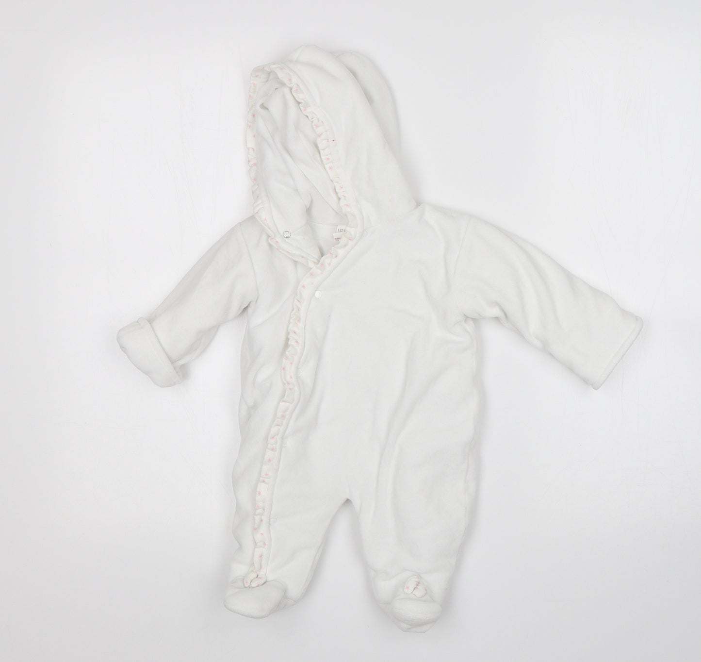 Little Nosh Girls White   Babygrow One-Piece Size 3-6 Months