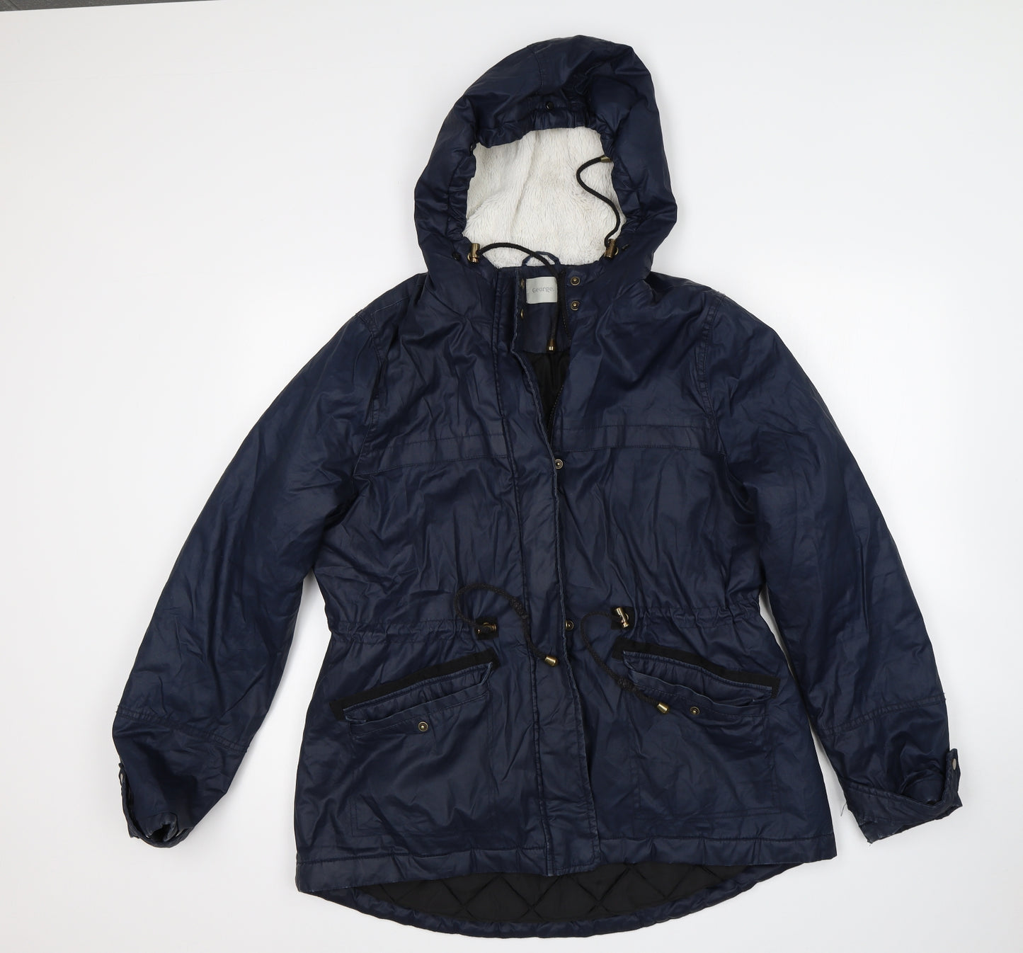 George Womens Blue   Parka Coat Size 14