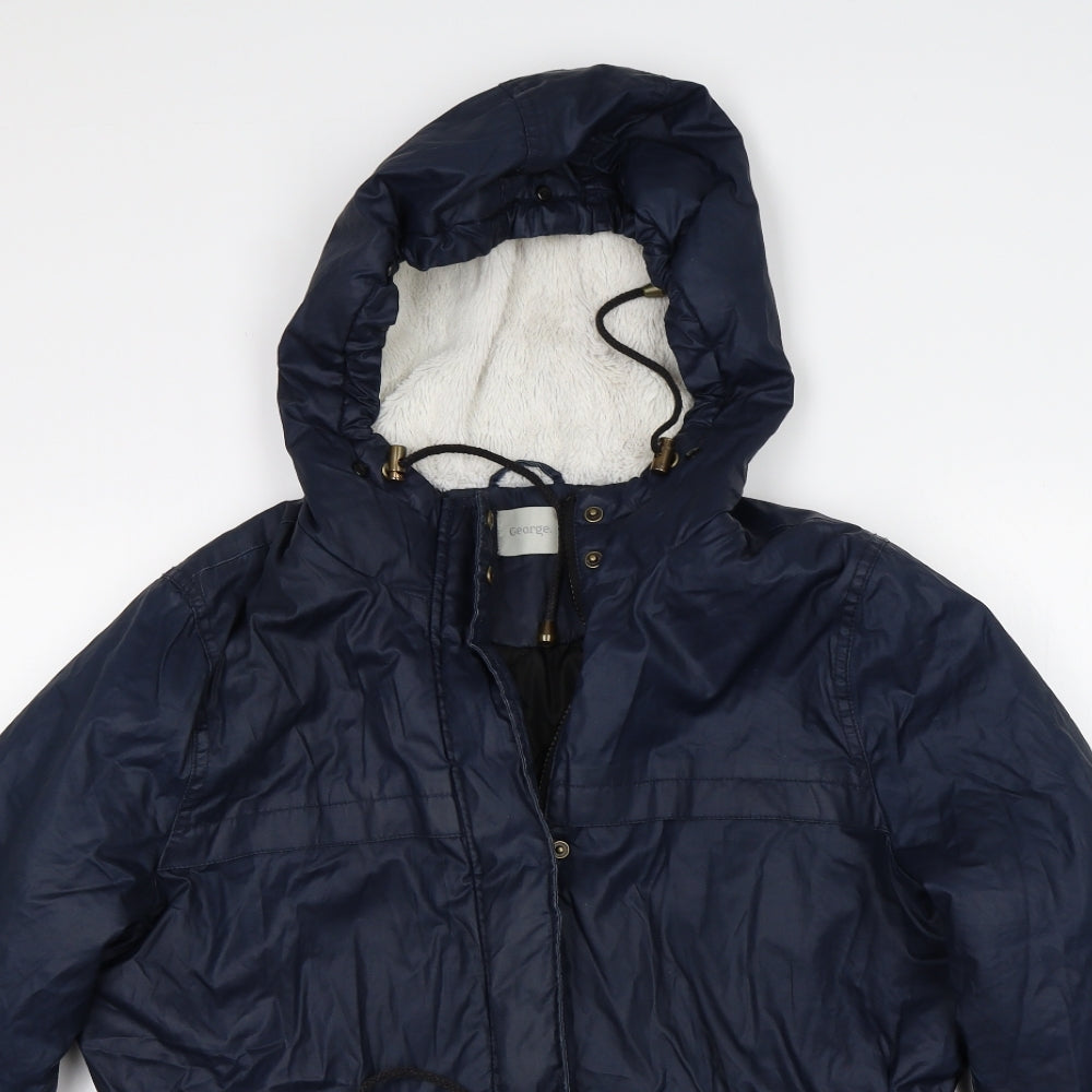 George Womens Blue   Parka Coat Size 14