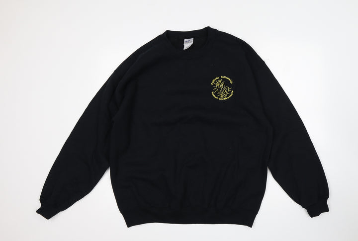 Gildan Womens Black Pullover Sweatshirt Size L
