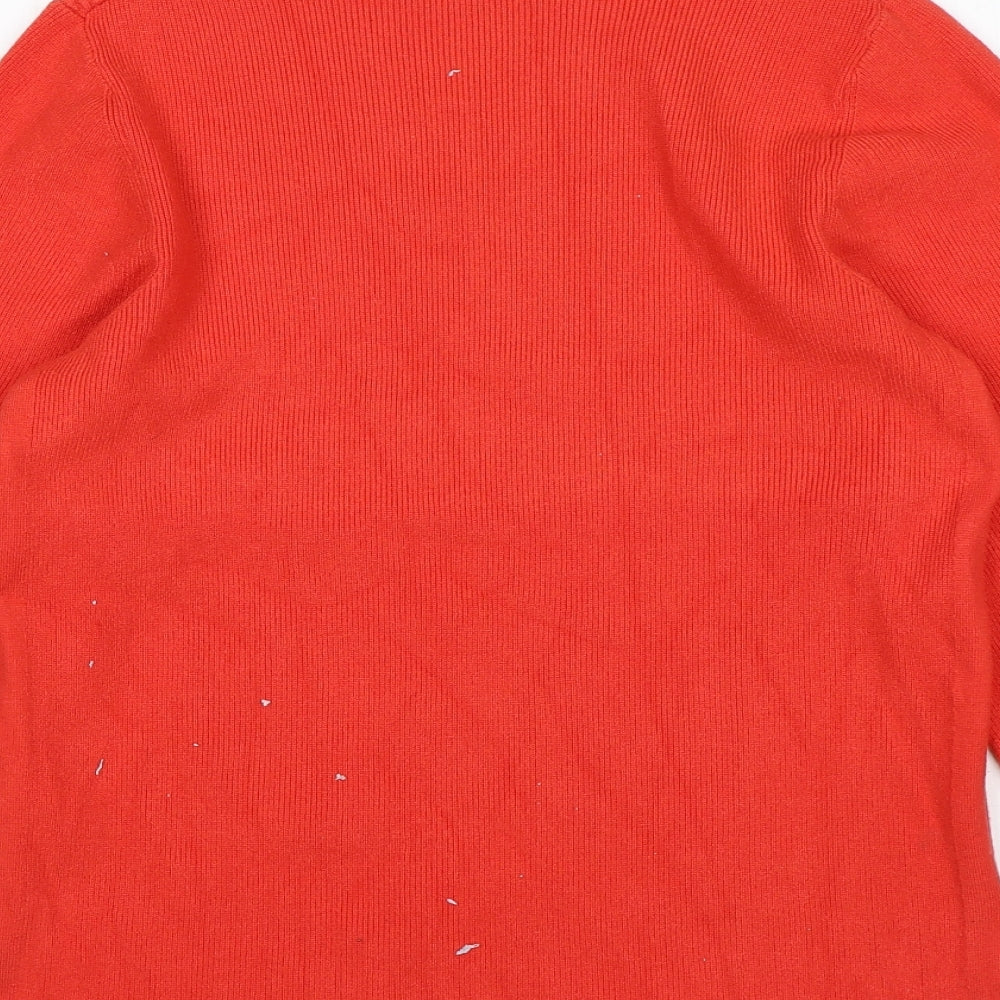 M&S Womens Orange   Pullover Jumper Size M